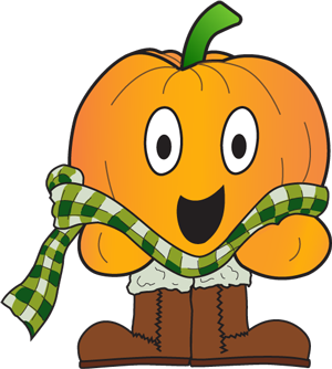 M-OMG_w300 Heavenly Kettle Corn - All Natural, Gourmet, Oh My Gourd, Look at the Size of Her Pumpkin Mascot - Punky