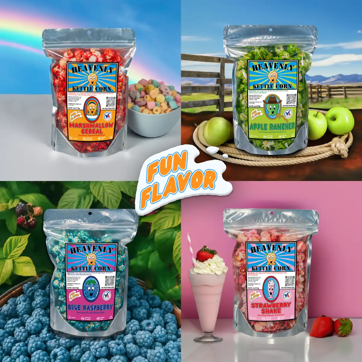 Heavenly Kettle Corn's Gourmet Fun Flavor Kettle Corn Fun Size Bags