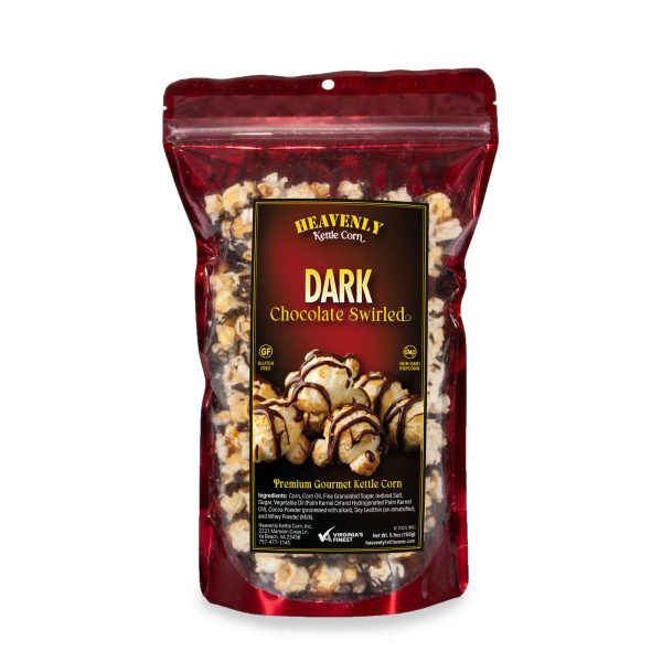 Dark Chocolate Swirled Kettle Corn by Heavenly Kettle Corn - Front