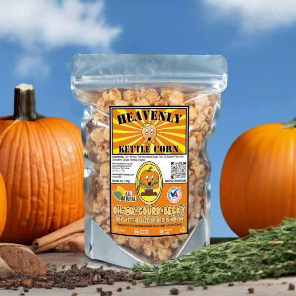 B0DWMLT5BX.PT02 Oh My Gourd Becky, Look At The Size of Her Pumpkin! gourmet pumpkin spice kettle corn bag, pumpkin view.