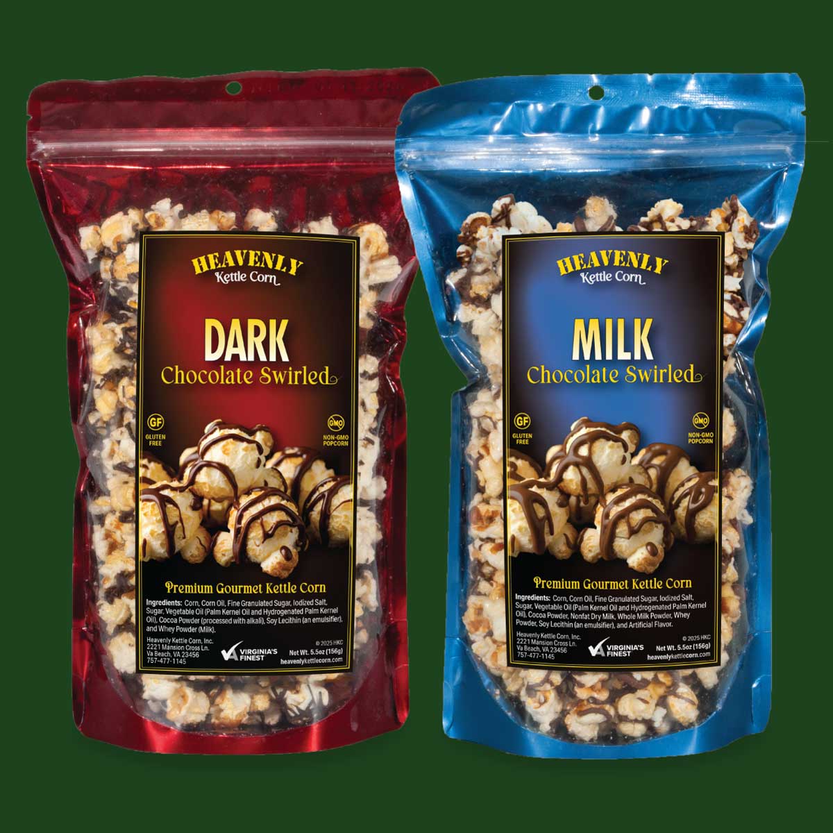 Chocolate Swirled Kettle Corn Bags